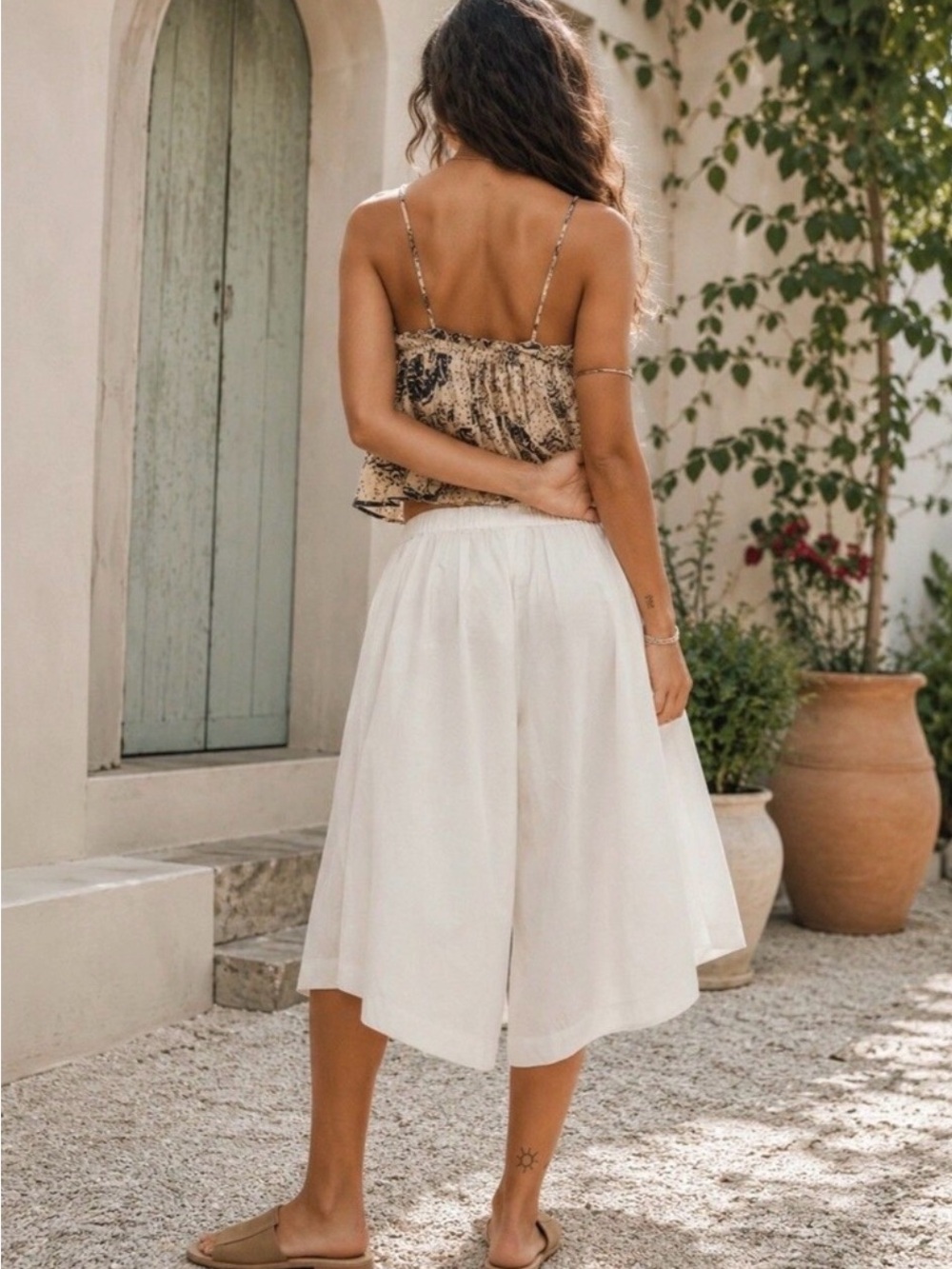 Free-est by Free People White Cropped Luca Culotte Shorts - Picture 8 of 11